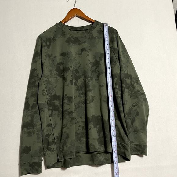 Lululemon Men's Steady State Crew Neck Sweatshirt Green Camo Raglan - Picture 5 of 7